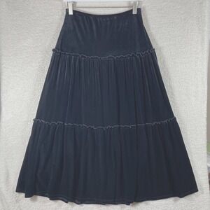 ruffle tiered velvet skirt peasant black S renaissance faire witchy steampunk